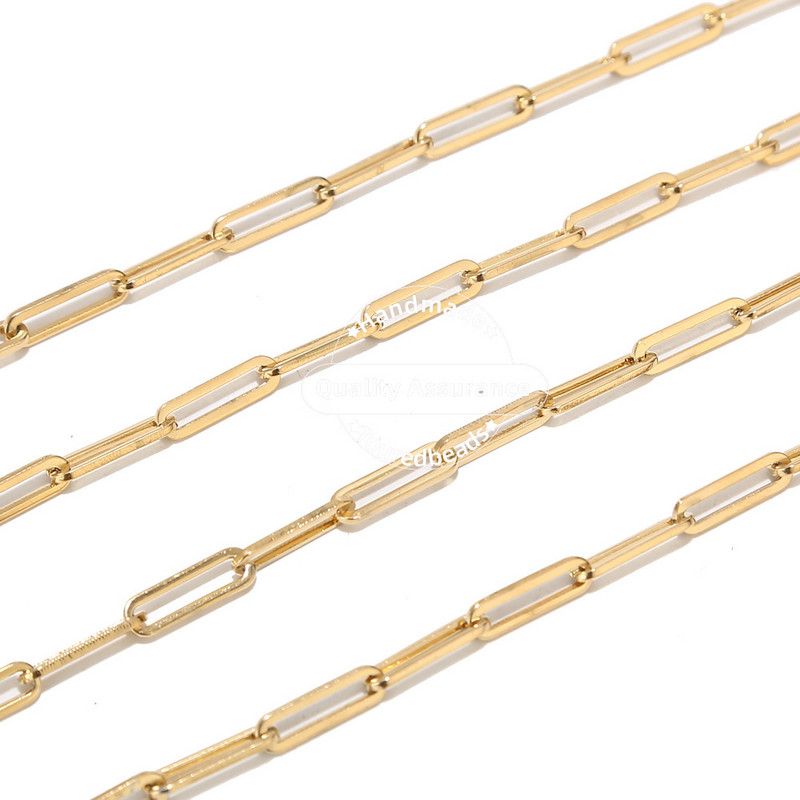 1 metar 4x14 mm širine od nehrđajućeg čelika, pravokutni izvučeni lančići s ravnim kabelom, nalazi prikladni za izradu nakita DIY