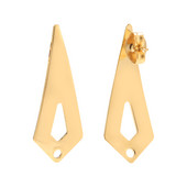 10 τεμ. Χειρουργικό ατσάλι με γνήσιο επιχρυσωμένο βέλος με καρφιά σκουλαρίκια με τρύπες 1,5 mm για κατασκευή κοσμημάτων