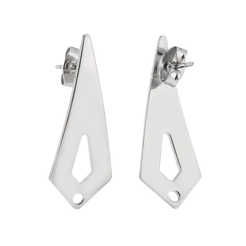 10 τεμ. Χειρουργικό ατσάλι με γνήσιο επιχρυσωμένο βέλος με καρφιά σκουλαρίκια με τρύπες 1,5 mm για κατασκευή κοσμημάτων