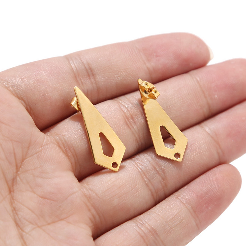 10 τεμ. Χειρουργικό ατσάλι με γνήσιο επιχρυσωμένο βέλος με καρφιά σκουλαρίκια με τρύπες 1,5 mm για κατασκευή κοσμημάτων