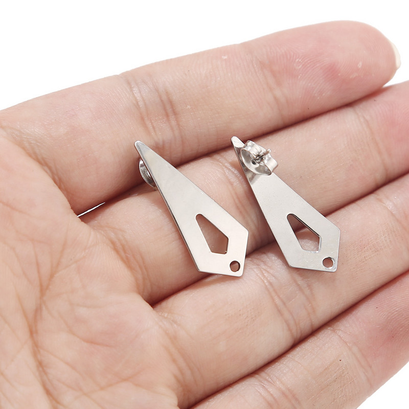 10 τεμ. Χειρουργικό ατσάλι με γνήσιο επιχρυσωμένο βέλος με καρφιά σκουλαρίκια με τρύπες 1,5 mm για κατασκευή κοσμημάτων