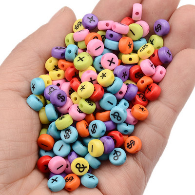 100 τμχ/παρτίδα 4x7mm Σύμβολο Ακρυλικές χάντρες για κοσμήματα Κατασκευάζοντας χαλαρές χάντρες Χειροποίητο DIY βραχιόλι σκουλαρίκια κολιέ