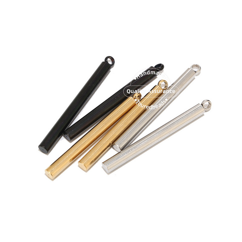 5 komada zlatnih/crnih okruglih privjesaka od nehrđajućeg čelika, 55x5 mm ogrlice od znoja, privjesci za DIY nakit