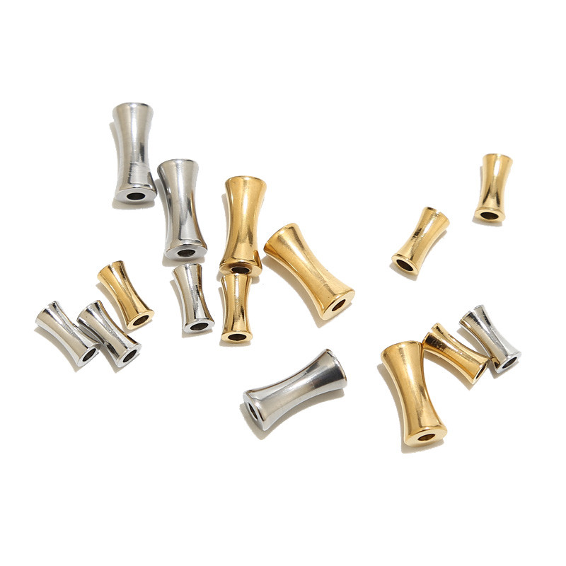 10 komada odstojnih perli od cijevi od nehrđajućeg čelika Zlatna bačva Bubanj Perle za izradu nakita Rupa: 2,2 mm