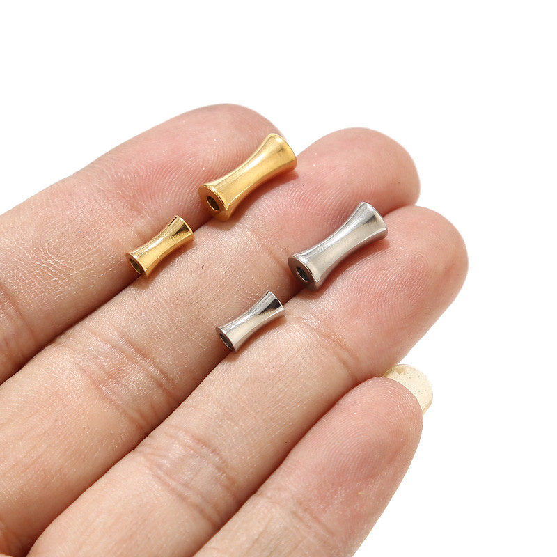 10 komada odstojnih perli od cijevi od nehrđajućeg čelika Zlatna bačva Bubanj Perle za izradu nakita Rupa: 2,2 mm