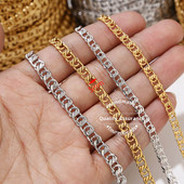 1 μέτρο από ανοξείδωτο ατσάλι 5 χιλιοστών πλάτος συμπαγής επίπεδη αλυσίδα θαλασσινού συνδέσμου χρυσές αλυσίδες ιταλικού στυλ για κατασκευή βραχιολιών κολιέ