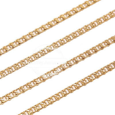 1 μέτρο από ανοξείδωτο ατσάλι 5 χιλιοστών πλάτος συμπαγής επίπεδη αλυσίδα θαλασσινού συνδέσμου χρυσές αλυσίδες ιταλικού στυλ για κατασκευή βραχιολιών κολιέ