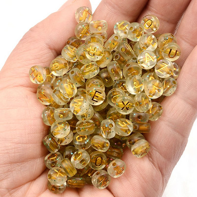 100 kom/lot prozirne dodajte šarene svjetlucave akrilne perle zlatne perle sa slovima za izradu nakita DIY dodaci narukvica ogrlica