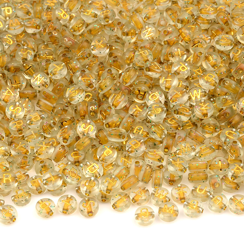 100 kom/lot prozirne dodajte šarene svjetlucave akrilne perle zlatne perle sa slovima za izradu nakita DIY dodaci narukvica ogrlica