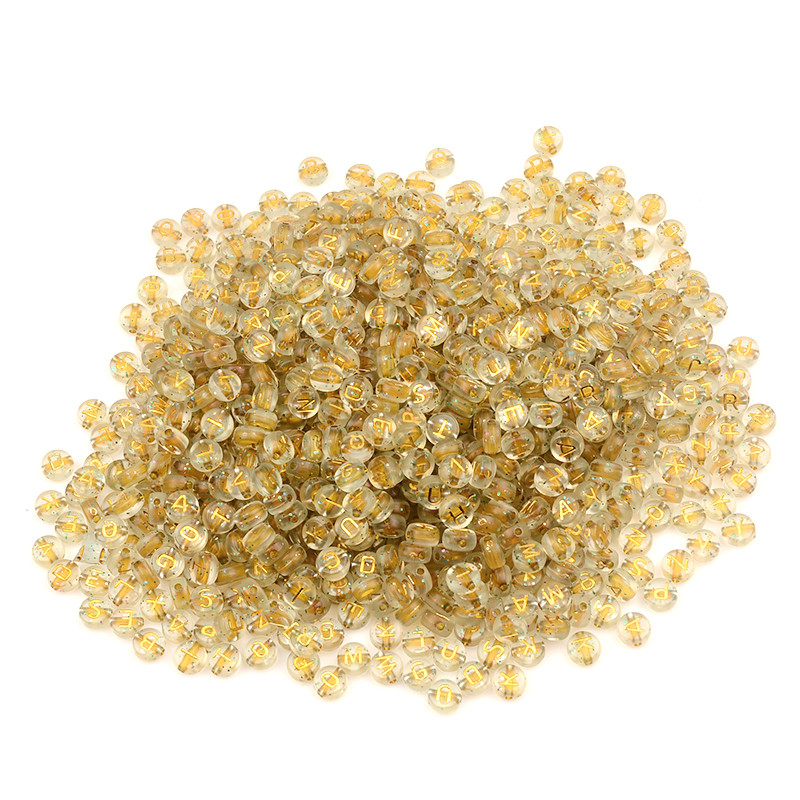 100 kom/lot prozirne dodajte šarene svjetlucave akrilne perle zlatne perle sa slovima za izradu nakita DIY dodaci narukvica ogrlica