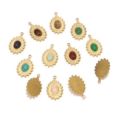 5 komada Zlatne suze od nehrđajućeg čelika Privjesci od prirodnog kamena za žene Ogrlica Izrada nakita Veleprodajni pribor