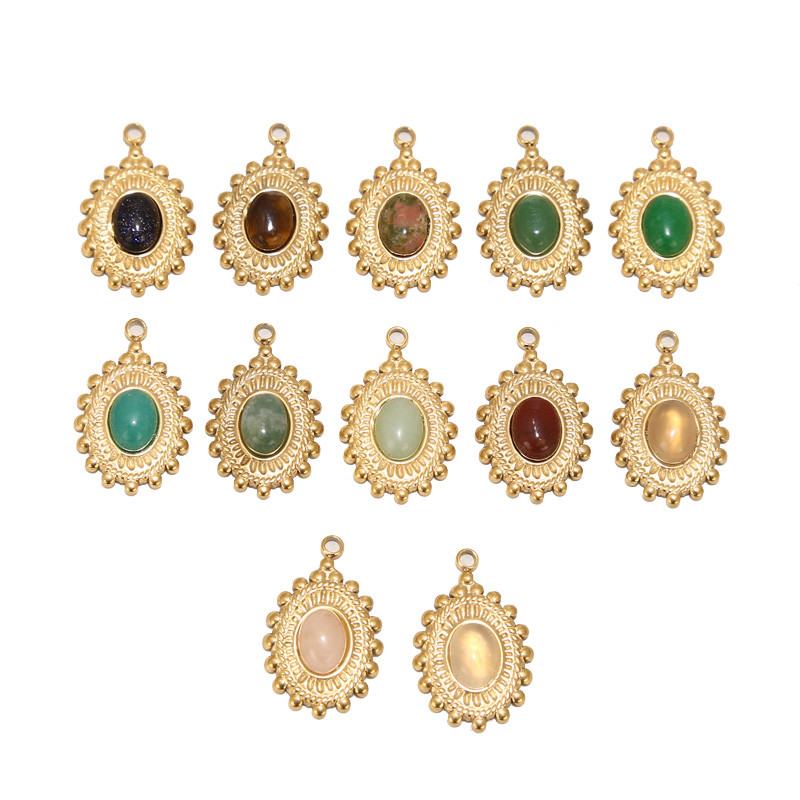 5 komada Zlatne suze od nehrđajućeg čelika Privjesci od prirodnog kamena za žene Ogrlica Izrada nakita Veleprodajni pribor