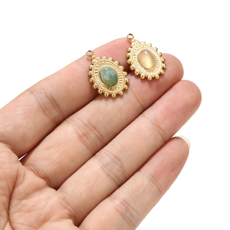 5 komada Zlatne suze od nehrđajućeg čelika Privjesci od prirodnog kamena za žene Ogrlica Izrada nakita Veleprodajni pribor