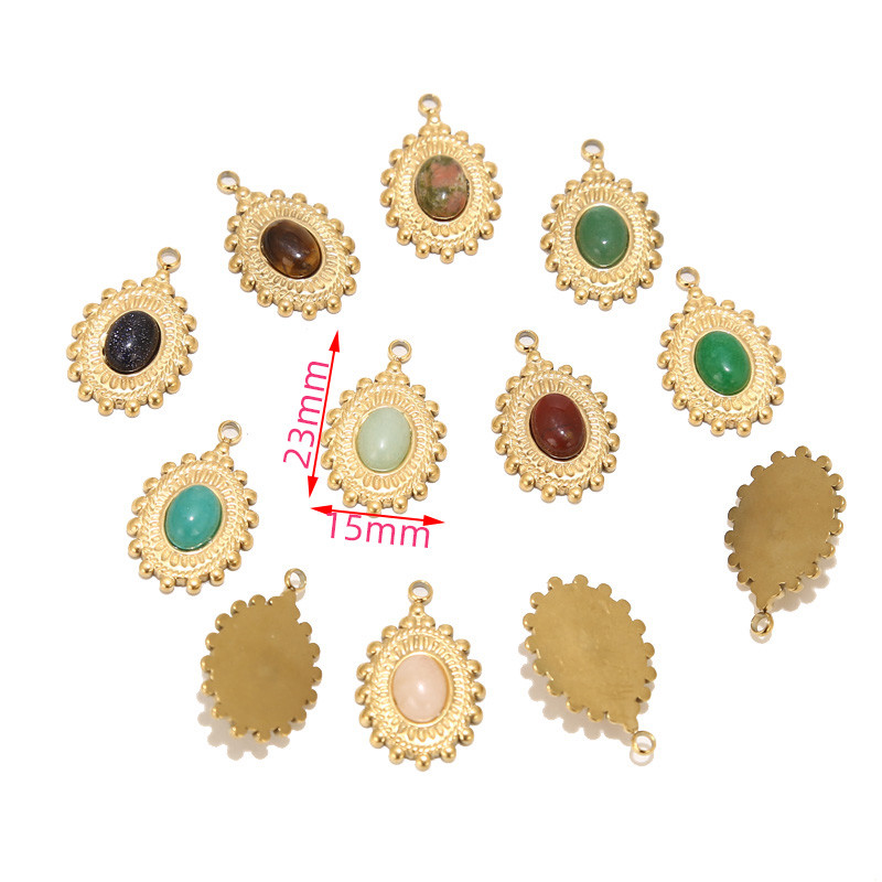 5 komada Zlatne suze od nehrđajućeg čelika Privjesci od prirodnog kamena za žene Ogrlica Izrada nakita Veleprodajni pribor