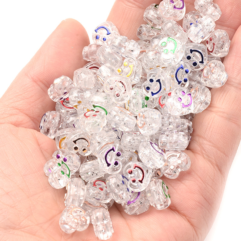 10 mm prozirno lice u obliku srca Smajlić Odstojnik Osmijeh Akrilne perle za izradu nakita DIY Naušnice Narukvice Pribor Rukotvorine