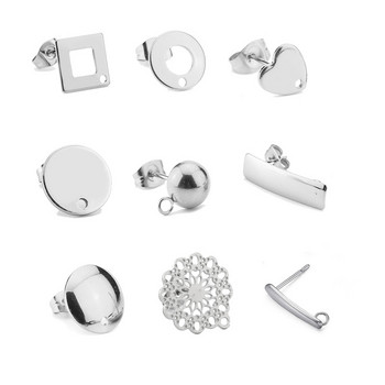 60 бр./лот тъпа сребърна купа, обеци, обеци, изводи за обеци, изработка на бижута, уникални компоненти на ухото