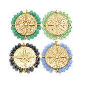 4 τμχ Χειροποίητες κρυστάλλινες χάντρες από ανοξείδωτο ατσάλι Gold North Star Charm μενταγιόν για γυναίκες Κολιέ κοσμήματα Δημιουργία δώρου