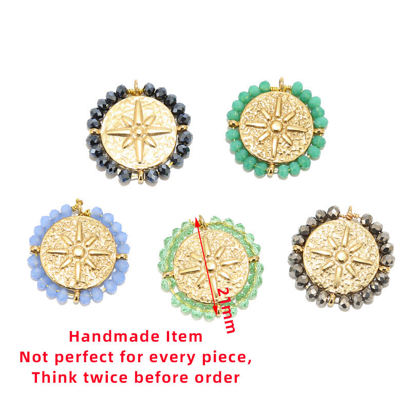 4 τμχ Χειροποίητες κρυστάλλινες χάντρες από ανοξείδωτο ατσάλι Gold North Star Charm μενταγιόν για γυναίκες Κολιέ κοσμήματα Δημιουργία δώρου