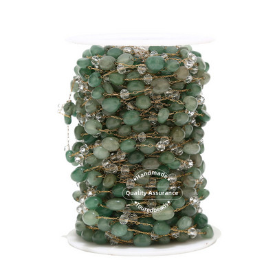 1M ručno izrađeni satelitski lančići od nepravilnog dragog kamenja od nehrđajućeg čelika Lanci od perli od amazonita za nalaze za izradu nakita „uradi sam“