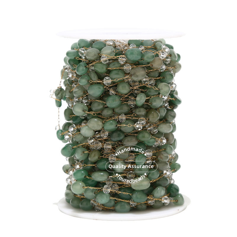 1M ručno izrađeni satelitski lančići od nepravilnog dragog kamenja od nehrđajućeg čelika Lanci od perli od amazonita za nalaze za izradu nakita „uradi sam“