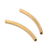 20 τμχ/παρτίδα 40mmx6mm Χρυσός τόνος Ομαλές μακριές καμπύλες διαχωριστικές χάντρες σωλήνων noodle για κατασκευή κοσμημάτων DIY