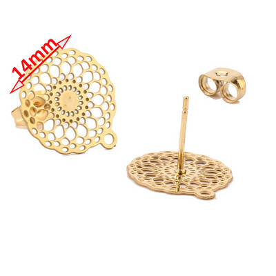 40 kom/lot Šuplji cvjetni klin za naušnice od nehrđajućeg čelika, 15 mm, igle za igle, DIY naušnice, dodaci, nalazi za izradu nakita