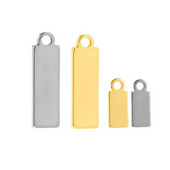 20 komada pravokutnika od nehrđajućeg čelika za utiskivanje zlatnih metalnih praznih oznaka privjesaka za izradu nakita za ogrlicu