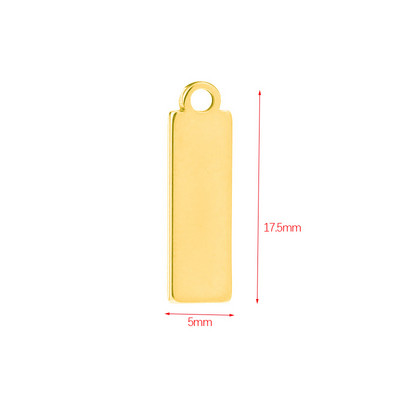 20 komada pravokutnika od nehrđajućeg čelika za utiskivanje zlatnih metalnih praznih oznaka privjesaka za izradu nakita za ogrlicu