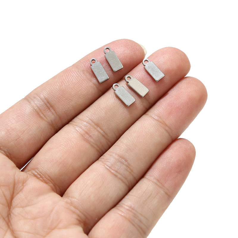 20 komada pravokutnika od nehrđajućeg čelika za utiskivanje zlatnih metalnih praznih oznaka privjesaka za izradu nakita za ogrlicu