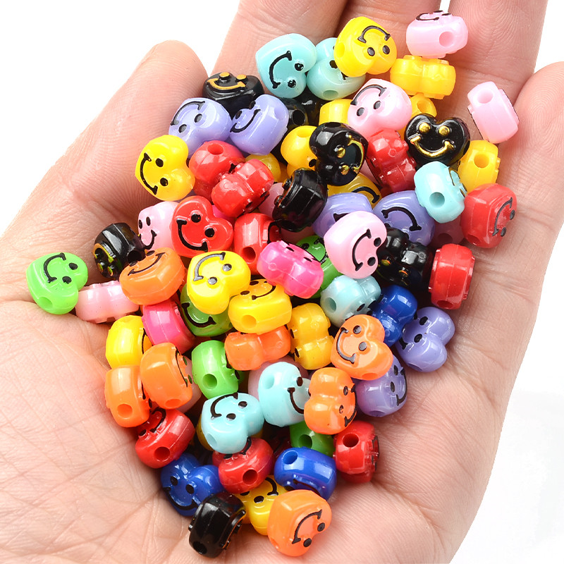 10 mm Šareni osmijeh u obliku srca Razmaknica Mješavina Osmijeh Akrilne perle za izradu nakita DIY Naušnice Narukvice Pribor Rukotvorine