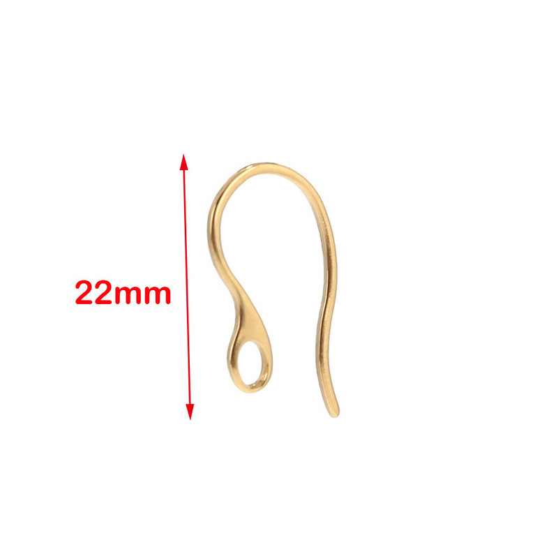 50 komada zlatnih elegantnih francuskih kukica za naušnice 22 mm žice za uši Konektori za žice za uši (žica 1 mm) za izradu naušnica