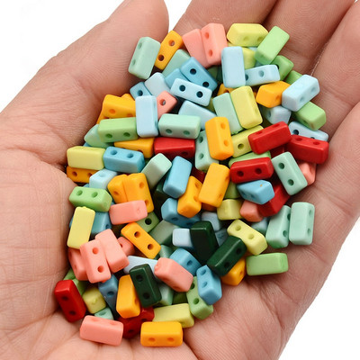 Šarene jednobojne pravokutne akrilne perle, kvadratne labave razmaknice za izradu nakita, ručno rađena diy narukvica, ogrlica