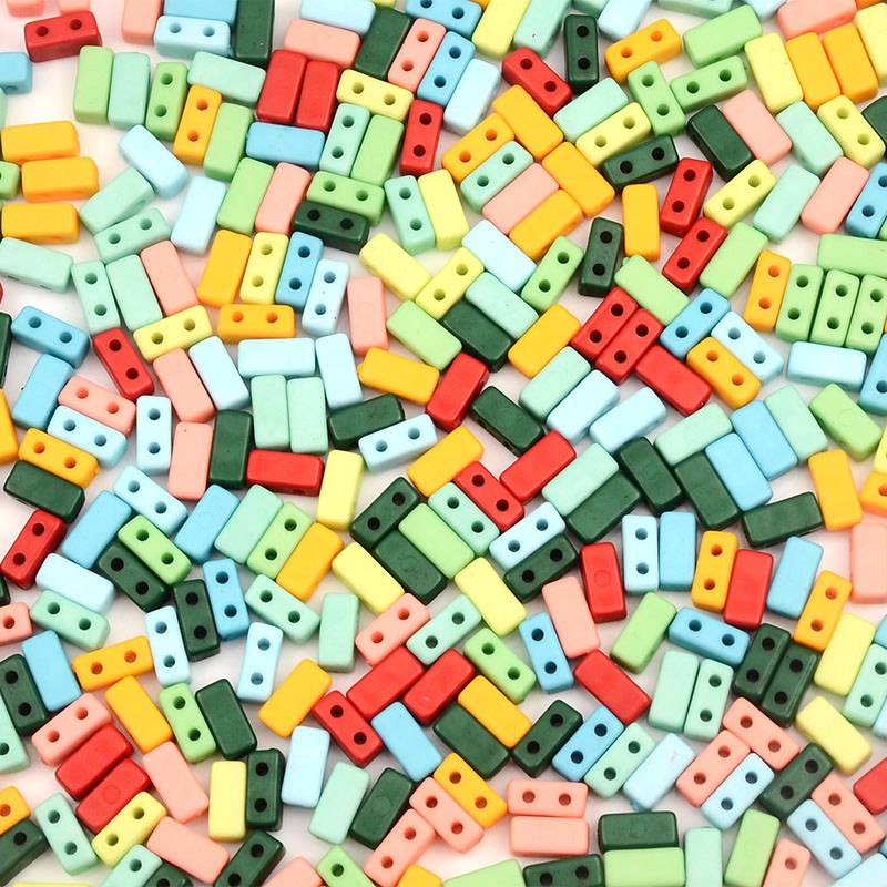 Šarene jednobojne pravokutne akrilne perle, kvadratne labave razmaknice za izradu nakita, ručno rađena diy narukvica, ogrlica