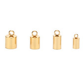50 τμχ. Χρυσός τόνος από ανοξείδωτο ατσάλι 3mm/4mm/5mm/6mm Ακρα κορδονιού Δερμάτινα καπάκια άκρων Δερμάτινα κορδόνια με θηλιά