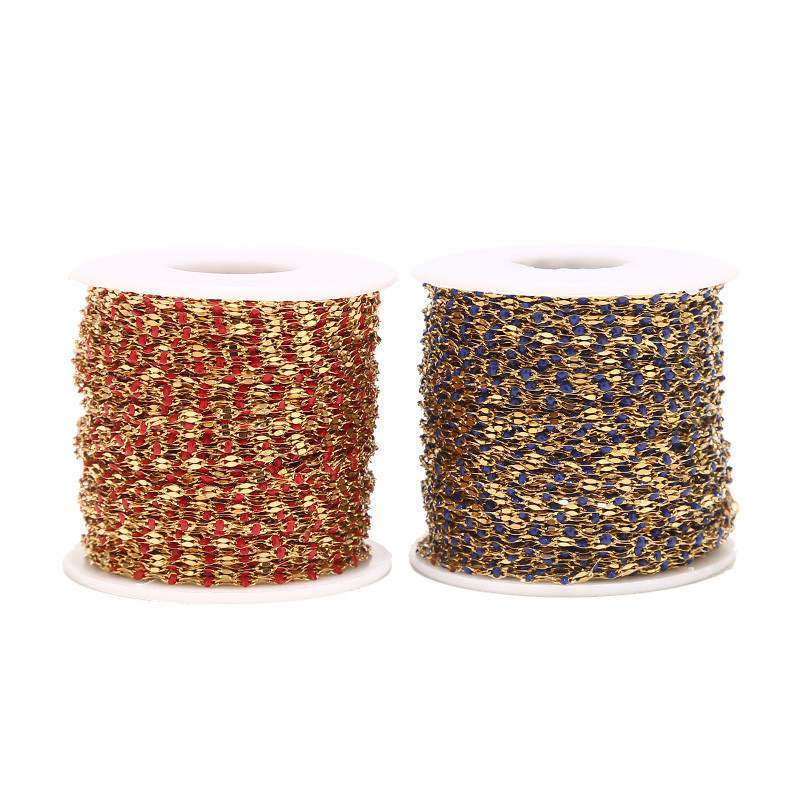 Γυναικείο κολιέ 2M από ανοξείδωτο ατσάλι, πολύχρωμες αλυσίδες χειλιών με σμάλτο, βραχιόλι χωρίς νικέλιο