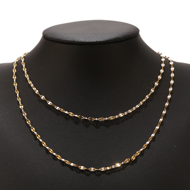 Γυναικείο κολιέ 2M από ανοξείδωτο ατσάλι, πολύχρωμες αλυσίδες χειλιών με σμάλτο, βραχιόλι χωρίς νικέλιο