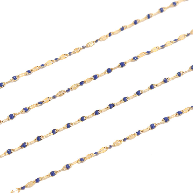 Γυναικείο κολιέ 2M από ανοξείδωτο ατσάλι, πολύχρωμες αλυσίδες χειλιών με σμάλτο, βραχιόλι χωρίς νικέλιο