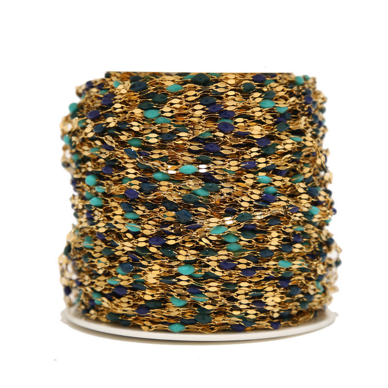 Γυναικείο κολιέ 2M από ανοξείδωτο ατσάλι, πολύχρωμες αλυσίδες χειλιών με σμάλτο, βραχιόλι χωρίς νικέλιο