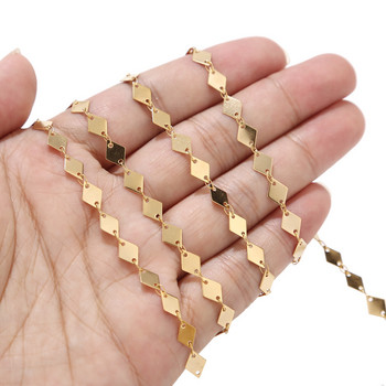 Συγκολλημένες χειροποίητες αλυσίδες 1 μέτρου από ανοξείδωτο ατσάλι Rhombus Heart Triangle Star Chain for DIY Choker κολιέ αξεσουάρ κοσμήματος