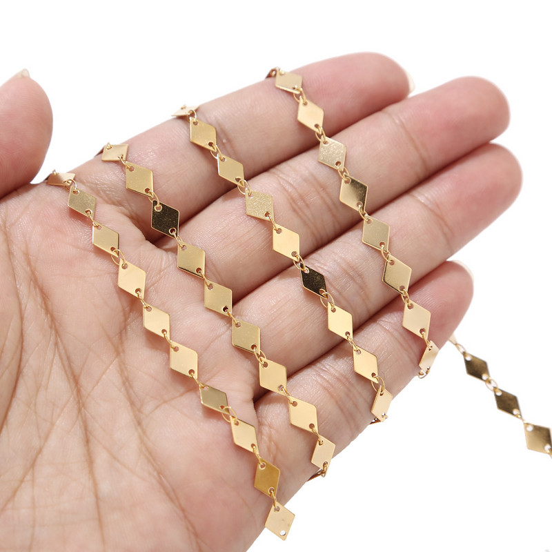 1 metar zavareni ručno izrađeni lančići od nehrđajućeg čelika karika romb srce trokut zvijezda lanac za DIY Choker ogrlicu nakit dodatak