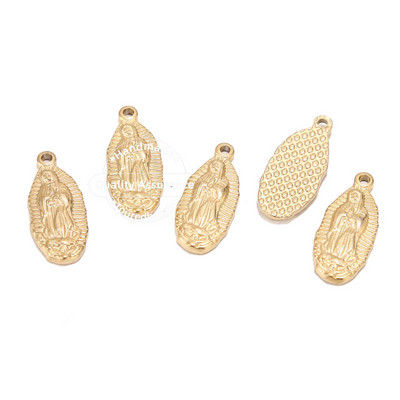 5 τμχ/Παρτίδα Ανοξείδωτο ατσάλι Χρυσό Κρεμαστό μετάλλιο Μαρία Θρησκευτικά γούρια για γυναίκες Κολιέ Κατασκευή κοσμημάτων προστασίας από το κακό