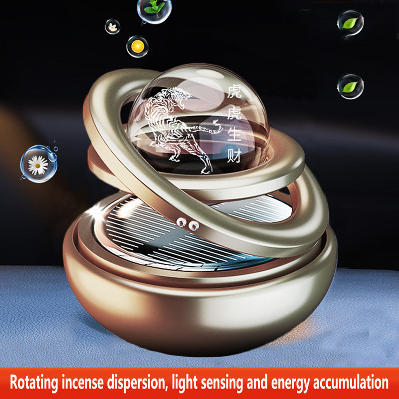 Päikeseenergiaga pöörlev auto õhuvärskendaja auto parfüümid interjööri tarvikud meeste ja naiste originaalsed aroomihajuti lõhnakaunistused