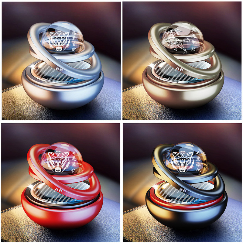 Päikeseenergiaga pöörlev auto õhuvärskendaja auto parfüümid interjööri tarvikud meeste ja naiste originaalsed aroomihajuti lõhnakaunistused