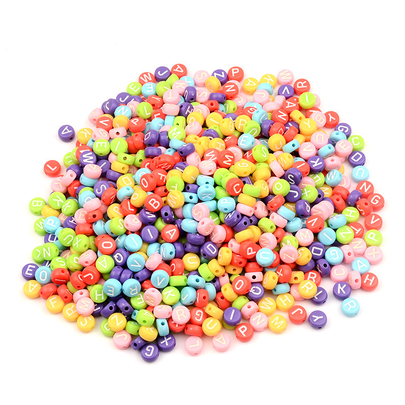100 kom/lot Jednobojne akrilne perle Šarene perle sa slovima za izradu nakita DIY dodaci Narukvica Ogrlica Veleprodaja