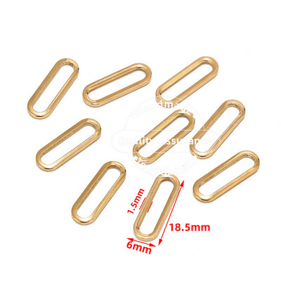 20Pcs/lot Zlatni geometrijski konektor od nehrđajućeg čelika Četverokutni privjesci za spajalice za DIY pribor za izradu nakita