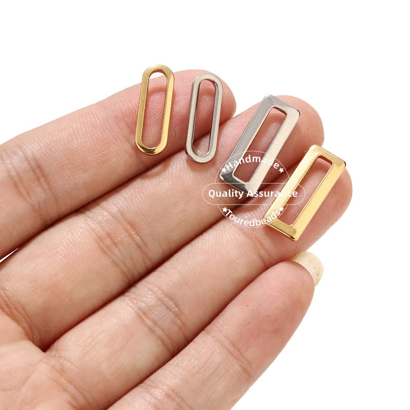 20Pcs/lot Zlatni geometrijski konektor od nehrđajućeg čelika Četverokutni privjesci za spajalice za DIY pribor za izradu nakita