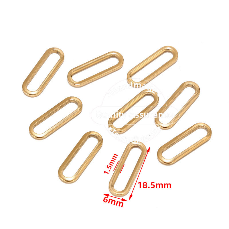 20Pcs/lot Zlatni geometrijski konektor od nehrđajućeg čelika Četverokutni privjesci za spajalice za DIY pribor za izradu nakita