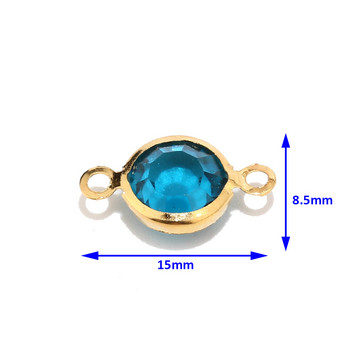 10 ΤΕΜ από ανοξείδωτο χάλυβα θαμπό ασημί κρύσταλλο Birthstones Connector Gem Stone Charm Beads Findings for Jewelry Making Crafts DIY