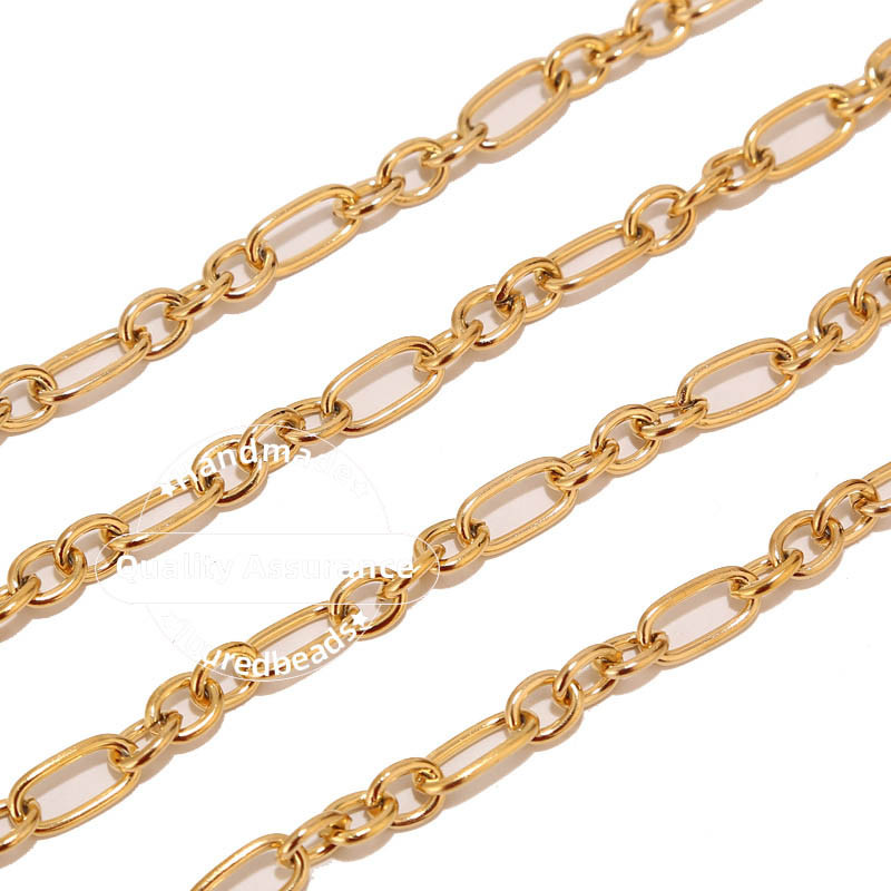 1M od nehrđajućeg čelika 7 mm zlatni Rolo lančići za kabele Okrugla žica Chic 3:1 lanac prikladan za DIY pribor za izradu nakita Veleprodaja, veliko