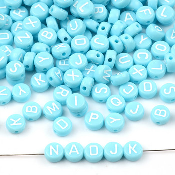 Sky Blue Letter Beads Acrylic Beads Loose Spacer Plastic Beads For Hand made Jewelry Crafts DIY Acssories Χονδρική
